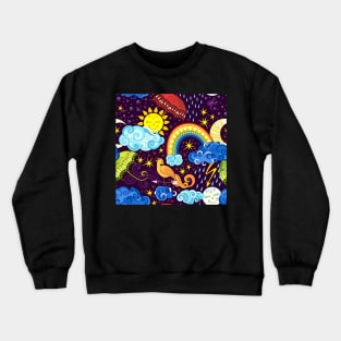 Fairytale Weather Forecast Large Scale Print Crewneck Sweatshirt